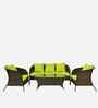 Paris Wicker 2+1+1 Sofa Set In Brown Color
