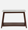 Parker Marble Top & Solid Wood Console Table in Teak Wood Finish