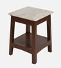 Parker Solid Wood End Table in Teak Wood Finish