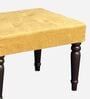 Parlemo Solid Wood Foot Stool in Mustard Yellow Colour