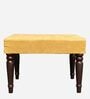 Parlemo Solid Wood Foot Stool in Mustard Yellow Colour