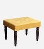 Parlemo Solid Wood Foot Stool in Mustard Yellow Colour