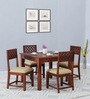 Parnika Z Solid Wood 4 Seater Dining Set in Scratch Resistant Honey Oak Finish
