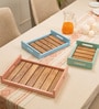 Set of 3 Parosa Serving Tray Set Acacia Wood Trays with Handles