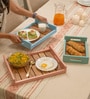 Set of 3 Parosa Serving Tray Set Acacia Wood Trays with Handles