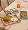 Set of 3 Parosa Serving Tray Set Acacia Wood Trays with Handles