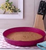 Ovenware Round Dark Pink Glass Baking Tray