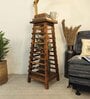 Pascal Wooden Shelf Floor Lamp with Wooden Shade & Brown Base