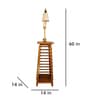 Pascal Wooden Shelf Floor Lamp with Wooden Shade & Brown Base
