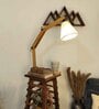 Pascal Wooden Shelf Floor Lamp with Wooden Shade & Brown Base