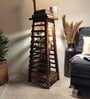 Pascal Wooden Shelf Floor Lamp with Wooden Shade & Brown Base