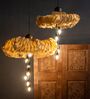 Passion Flower (Large) Wood & Banana Fibre Pendant Hanging Light