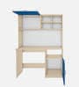 Passion Study Table In Beige Teak, Blue And Frosty White Finish