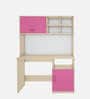 Passion Study Table In Beige Teak, Pink And Frosty White Finish