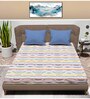 Multicolor Abstract 120 TC Cotton King Sized Double Bedsheet with 2 Pillow Covers Glenn SS23 Collection
