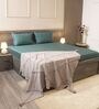 Pastel Aqua 100% Cotton 300TC Solid Superking Bedsheet with 2 Pillow Covers (Quilted)