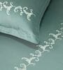 Pastel Aqua 300TC 100% Cotton Solids Flat Embroidered Super King Bedsheet With 2 Pillow Covers