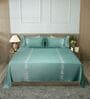 Pastel Aqua 300TC 100% Cotton Solids Flat Embroidered Super King Bedsheet With 2 Pillow Covers