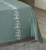 Pastel Aqua 300TC 100% Cotton Solids Flat Embroidered Super King Bedsheet With 2 Pillow Covers