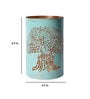 Pastel Blue Tree Of Life Blue Metal Table Tea Light Holder