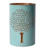 Pastel Blue Tree Of Life Shadow Blue Metal Table Tea Light Holder