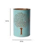 Pastel Blue Tree Of Life Shadow Blue Metal Table Tea Light Holder