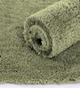 Pastel Green Geometrical Microfiber 4 x 6 Feet Machine Made Carpet