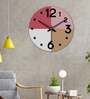 Pastel Mosaic  Wood Wall Clock In Multicolor