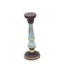 Pastel Period Black Solid Wood Candle Holder