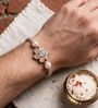 Pastel Pink Premium Handmade Designer Rakhi With Crystal Charm & Anchor Non-Bleeding Cotton Thread
