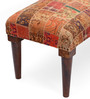 Patchwork Printed Fabric Upholstered Bench In Multi Colour