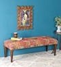 Patchwork Printed Fabric Upholstered Bench In Multi Colour