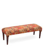 Patchwork Printed Fabric Upholstered Bench In Multi Colour