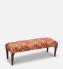 Patchwork Printed Fabric Upholstered Bench In Multi Colour
