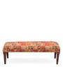 Patchwork Printed Fabric Upholstered Bench In Multi Colour