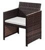 Patio Wicker Table and Chair Set in Brown & Cream Colour
