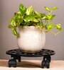 Patio Set of 2 Black Metal Plant Stand