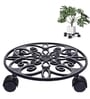 Patio Set of 2 Black Metal Plant Stand