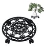 Patio Set of 2 Black Metal Plant Stand