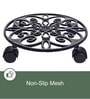 Patio Set of 2 Black Metal Plant Stand