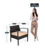 Patio Wicker Table and Chair Set in Black & Beige Colour
