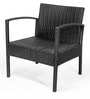 Patio Wicker Table and Chair Set in Black & Beige Colour