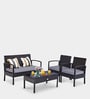 Bologna Wicker Table and Chair Set in Brown & Grey with Sofa & 2 Chairs