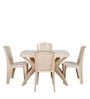 Outdoor Plastic Table and Chair Set in Beige with 4 Chairs