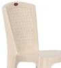 Outdoor Plastic Table and Chair Set in Beige with 4 Chairs