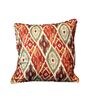 Patola And Red Printed Silk Blend Ikat 16 X 16 Inches Cushion Cover Patola And Red Printed Silk Blend Ikat 16 X 16 Inches Cushion Cover