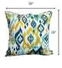 Blue and White Printed Patola Silk Blend Ikat 16 x 16 Inches Cushion Cover
