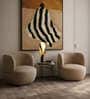 Patrica Lounger Chair In Chalk Mink Leather Fabric