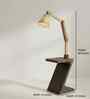 Patrice Wooden Shelf Floor Lamp with Wooden Shade & Brown Base