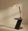 Patrice Wooden Shelf Floor Lamp with Wooden Shade & Brown Base